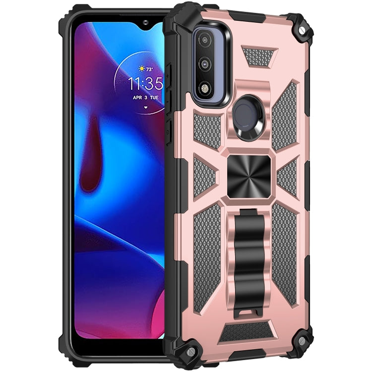 For Motorola G Pure Armor Shockproof TPU + PC Magnetic Phone Case with Holder