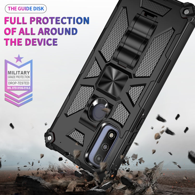 For Motorola G Pure Armor Shockproof TPU + PC Magnetic Phone Case with Holder