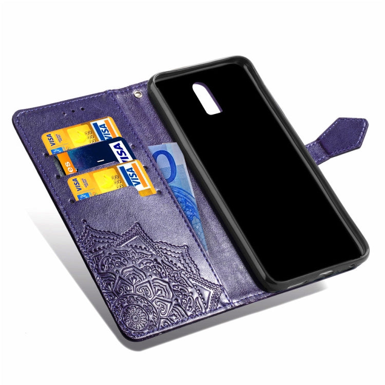 For OPPO  R17 Embossed Mandala Pattern PC + TPU Horizontal Flip Leather Case with Holder & Card Slots