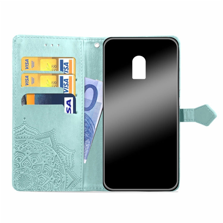 For OPPO  R17 Embossed Mandala Pattern PC + TPU Horizontal Flip Leather Case with Holder & Card Slots