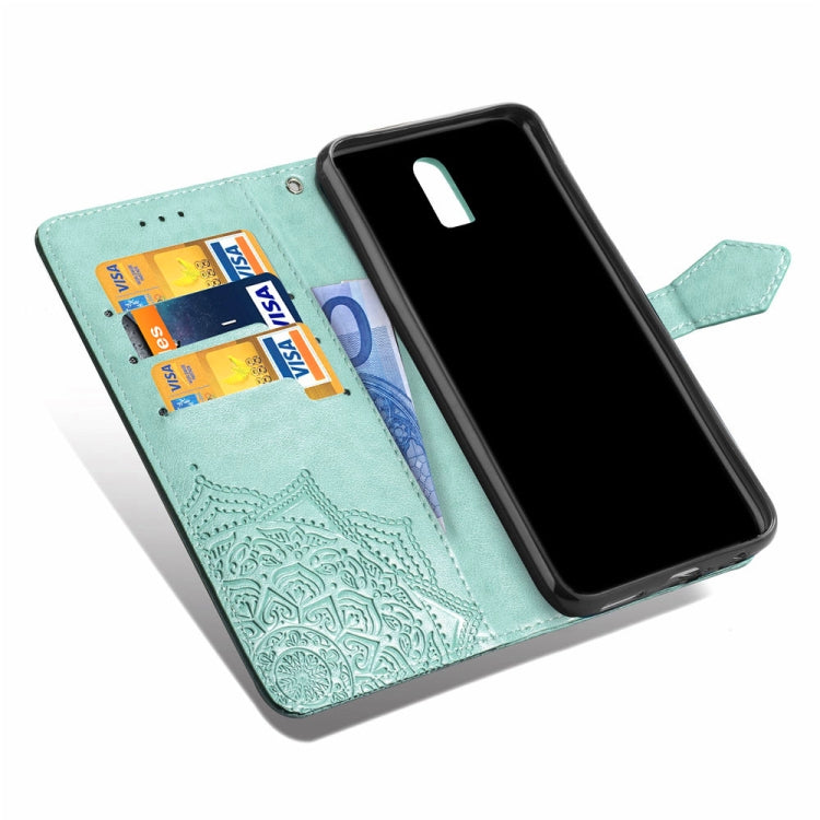 For OPPO  R17 Embossed Mandala Pattern PC + TPU Horizontal Flip Leather Case with Holder & Card Slots