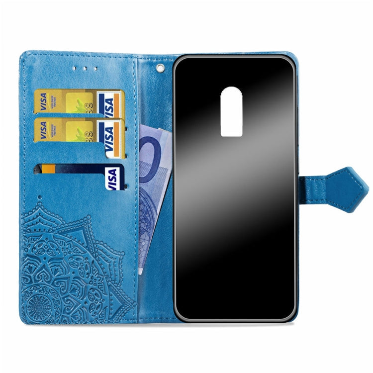 For OPPO  R17 Embossed Mandala Pattern PC + TPU Horizontal Flip Leather Case with Holder & Card Slots