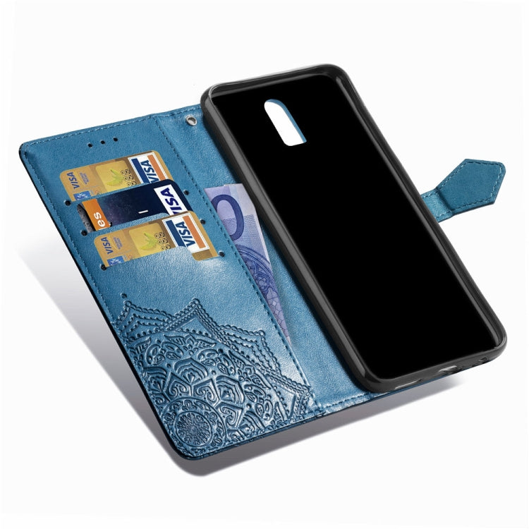 For OPPO  R17 Embossed Mandala Pattern PC + TPU Horizontal Flip Leather Case with Holder & Card Slots