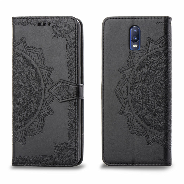 For OPPO  R17 Embossed Mandala Pattern PC + TPU Horizontal Flip Leather Case with Holder & Card Slots