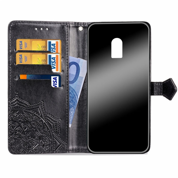 For OPPO  R17 Embossed Mandala Pattern PC + TPU Horizontal Flip Leather Case with Holder & Card Slots