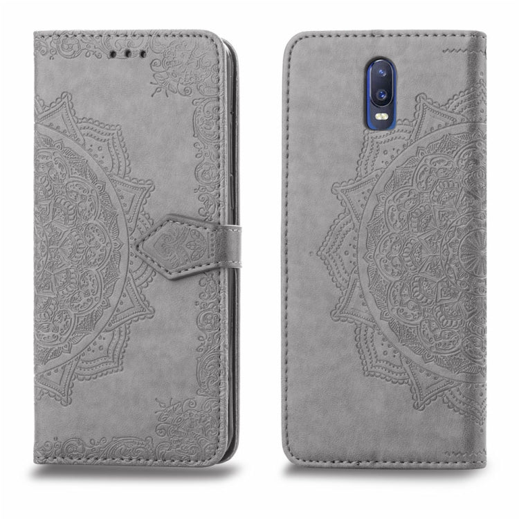 For OPPO  R17 Embossed Mandala Pattern PC + TPU Horizontal Flip Leather Case with Holder & Card Slots