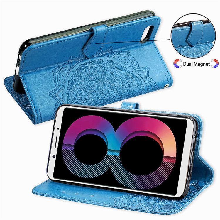 For OPPO A3 Embossed Mandala Pattern PC + TPU Horizontal Flip Leather Case with Holder & Card Slots