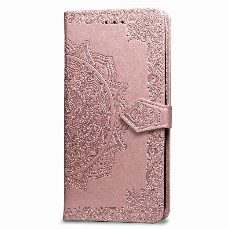 For OPPO A3 Embossed Mandala Pattern PC + TPU Horizontal Flip Leather Case with Holder & Card Slots
