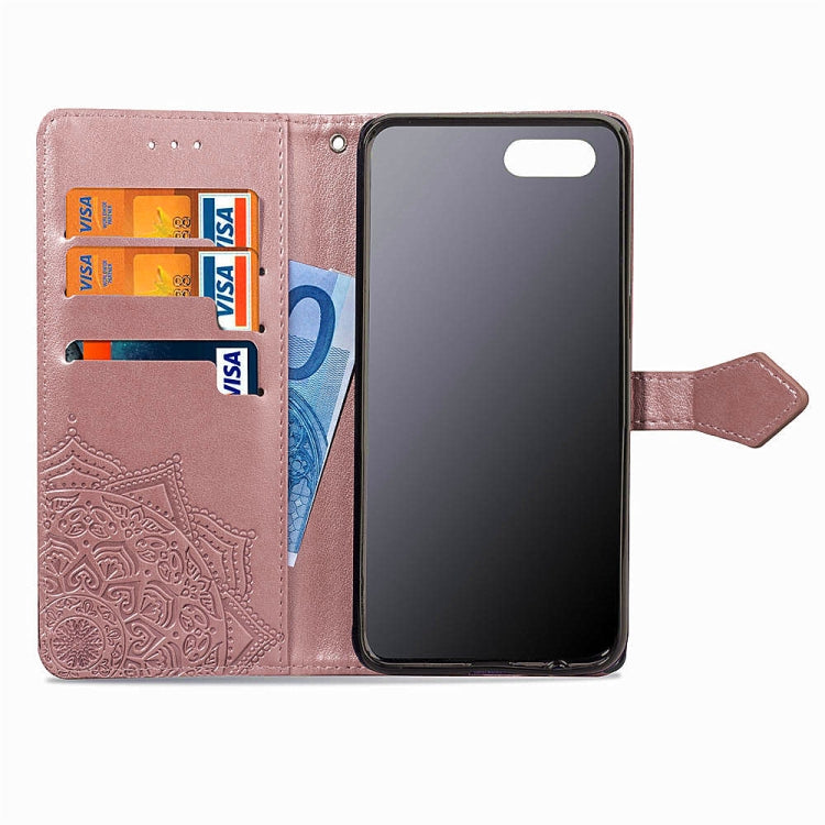 For OPPO A3 Embossed Mandala Pattern PC + TPU Horizontal Flip Leather Case with Holder & Card Slots