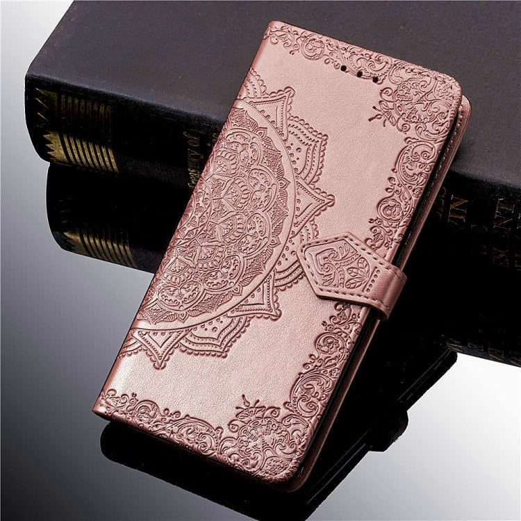 For OPPO A3 Embossed Mandala Pattern PC + TPU Horizontal Flip Leather Case with Holder & Card Slots