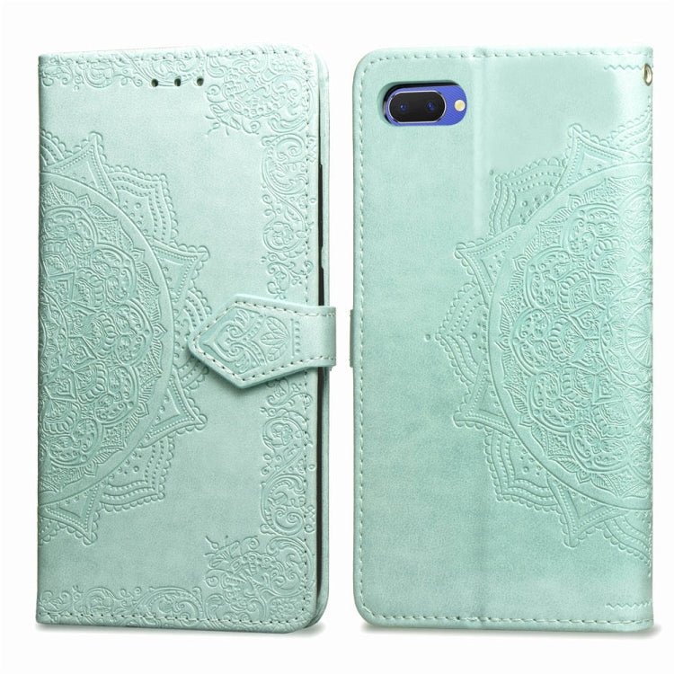 For OPPO A5 Embossed Mandala Pattern PC + TPU Horizontal Flip Leather Case with Holder & Card Slots