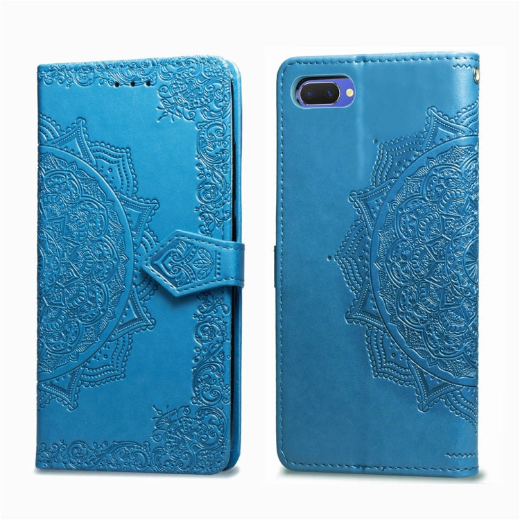 For OPPO A5 Embossed Mandala Pattern PC + TPU Horizontal Flip Leather Case with Holder & Card Slots