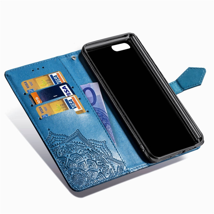 For OPPO A5 Embossed Mandala Pattern PC + TPU Horizontal Flip Leather Case with Holder & Card Slots