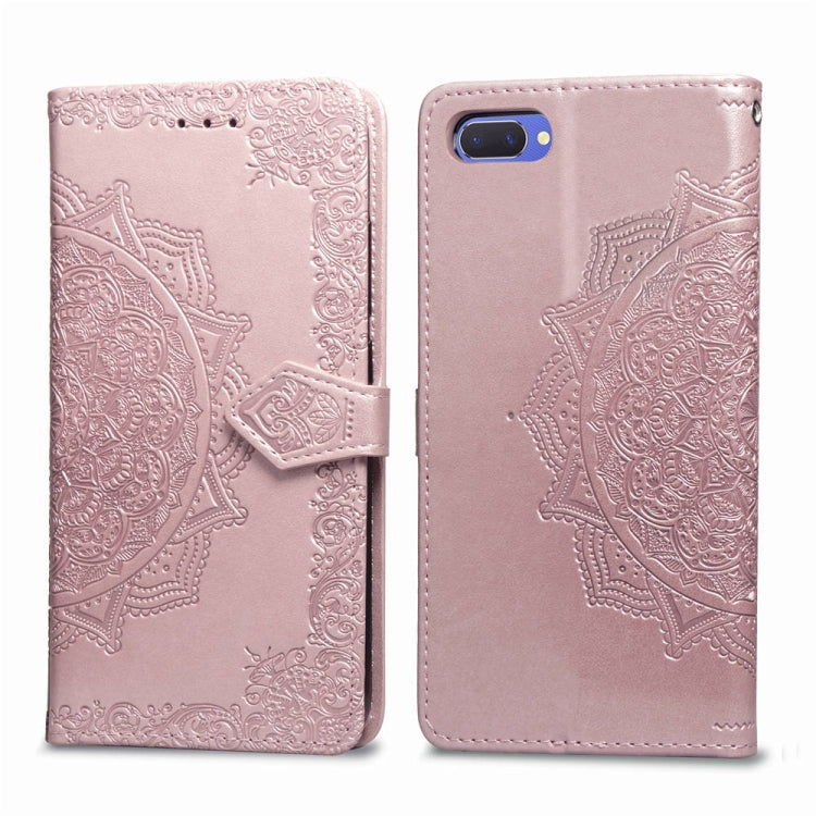 For OPPO A5 Embossed Mandala Pattern PC + TPU Horizontal Flip Leather Case with Holder & Card Slots