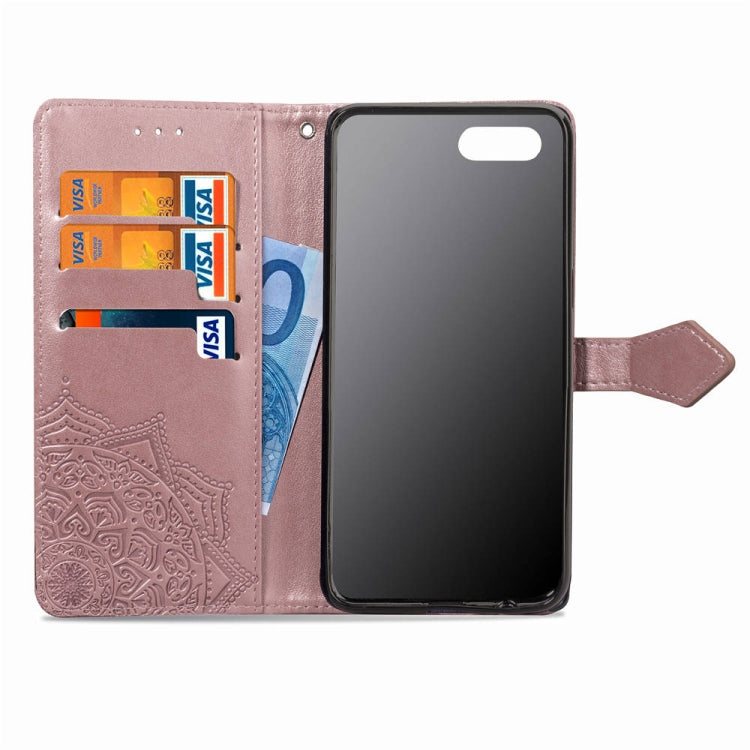 For OPPO A5 Embossed Mandala Pattern PC + TPU Horizontal Flip Leather Case with Holder & Card Slots