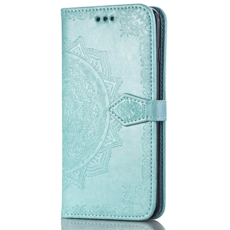 For OPPO A7 Embossed Mandala Pattern PC + TPU Horizontal Flip Leather Case with Holder & Card Slots
