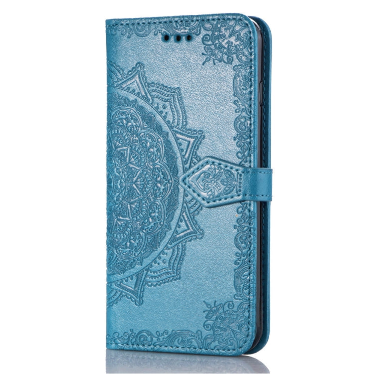 For OPPO A7 Embossed Mandala Pattern PC + TPU Horizontal Flip Leather Case with Holder & Card Slots