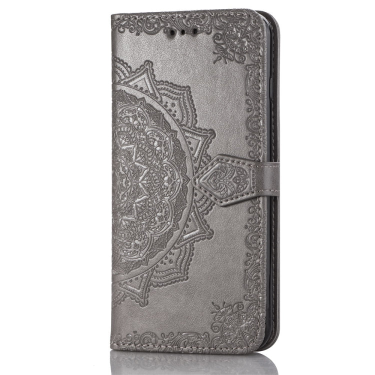 For OPPO A7 Embossed Mandala Pattern PC + TPU Horizontal Flip Leather Case with Holder & Card Slots