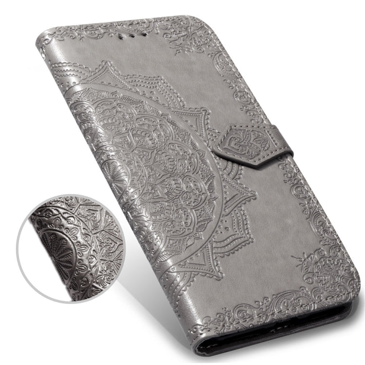 For OPPO A7 Embossed Mandala Pattern PC + TPU Horizontal Flip Leather Case with Holder & Card Slots