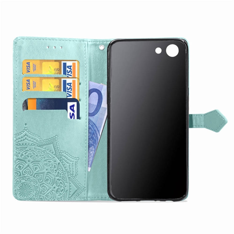 For OPPO A83 Embossed Mandala Pattern PC + TPU Horizontal Flip Leather Case with Holder & Card Slots