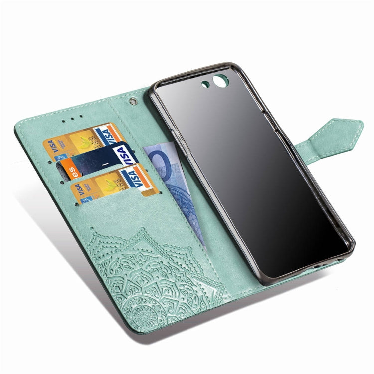 For OPPO A83 Embossed Mandala Pattern PC + TPU Horizontal Flip Leather Case with Holder & Card Slots