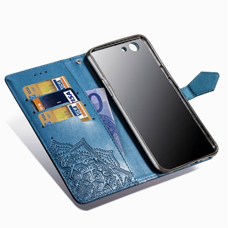 For OPPO A83 Embossed Mandala Pattern PC + TPU Horizontal Flip Leather Case with Holder & Card Slots