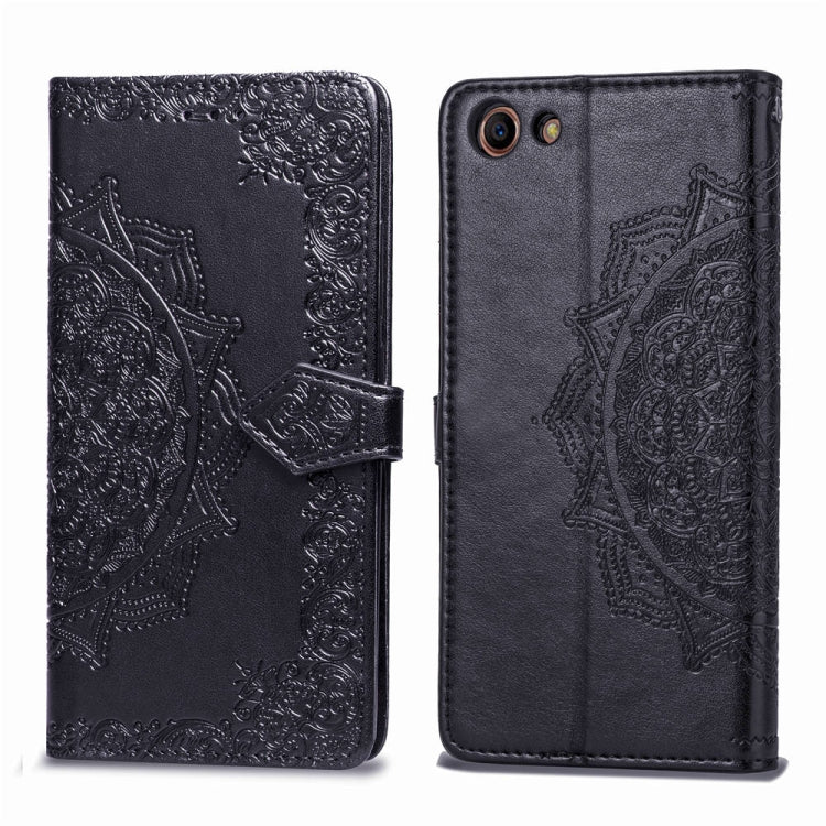 For OPPO A83 Embossed Mandala Pattern PC + TPU Horizontal Flip Leather Case with Holder & Card Slots
