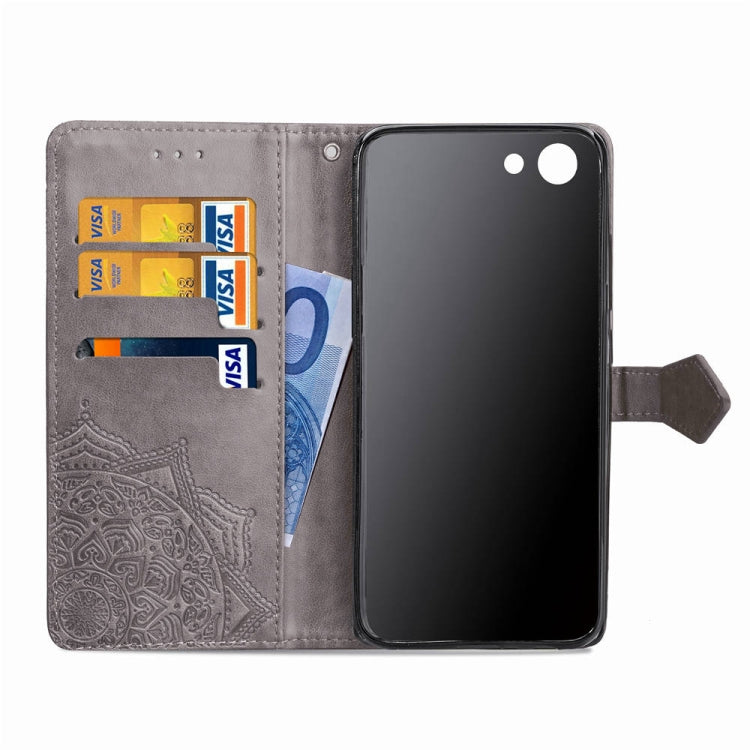 For OPPO A83 Embossed Mandala Pattern PC + TPU Horizontal Flip Leather Case with Holder & Card Slots