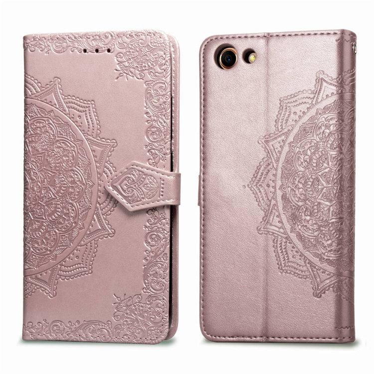 For OPPO A83 Embossed Mandala Pattern PC + TPU Horizontal Flip Leather Case with Holder & Card Slots