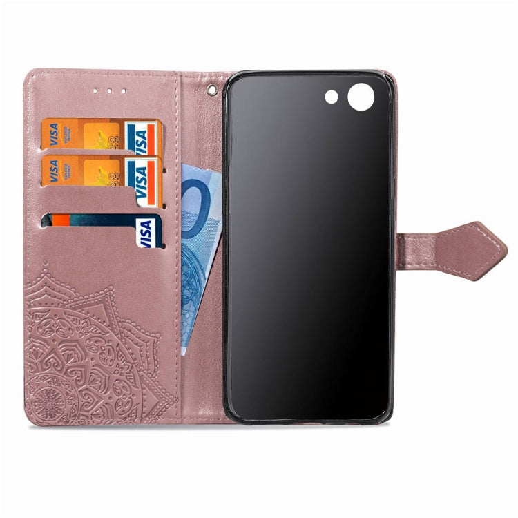 For OPPO A83 Embossed Mandala Pattern PC + TPU Horizontal Flip Leather Case with Holder & Card Slots