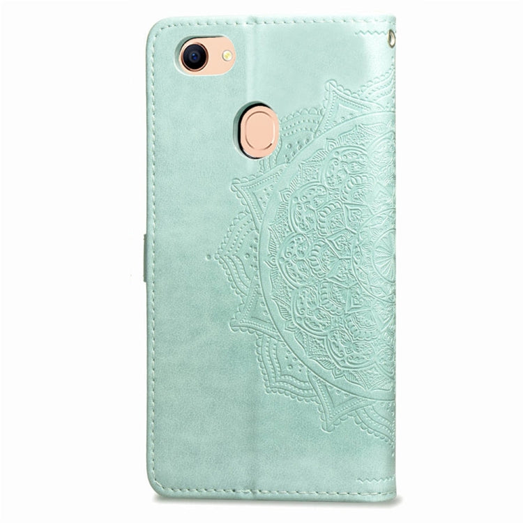 For OPPO F5 Embossed Mandala Pattern PC + TPU Horizontal Flip Leather Case with Holder & Card Slots