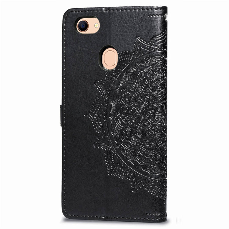 For OPPO F5 Embossed Mandala Pattern PC + TPU Horizontal Flip Leather Case with Holder & Card Slots