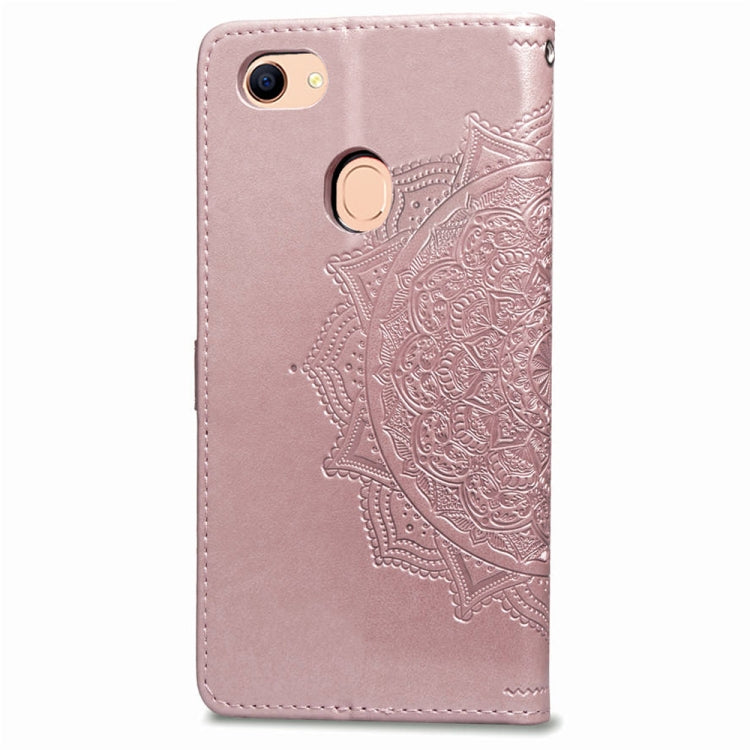 For OPPO F5 Embossed Mandala Pattern PC + TPU Horizontal Flip Leather Case with Holder & Card Slots