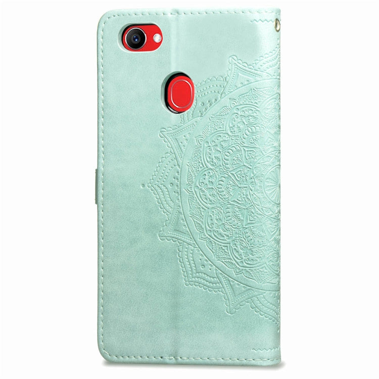 For OPPO F7 Embossed Mandala Pattern PC + TPU Horizontal Flip Leather Case with Holder & Card Slots