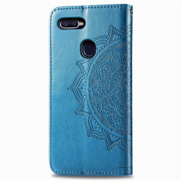 For OPPO F9 Embossed Mandala Pattern PC + TPU Horizontal Flip Leather Case with Holder & Card Slots