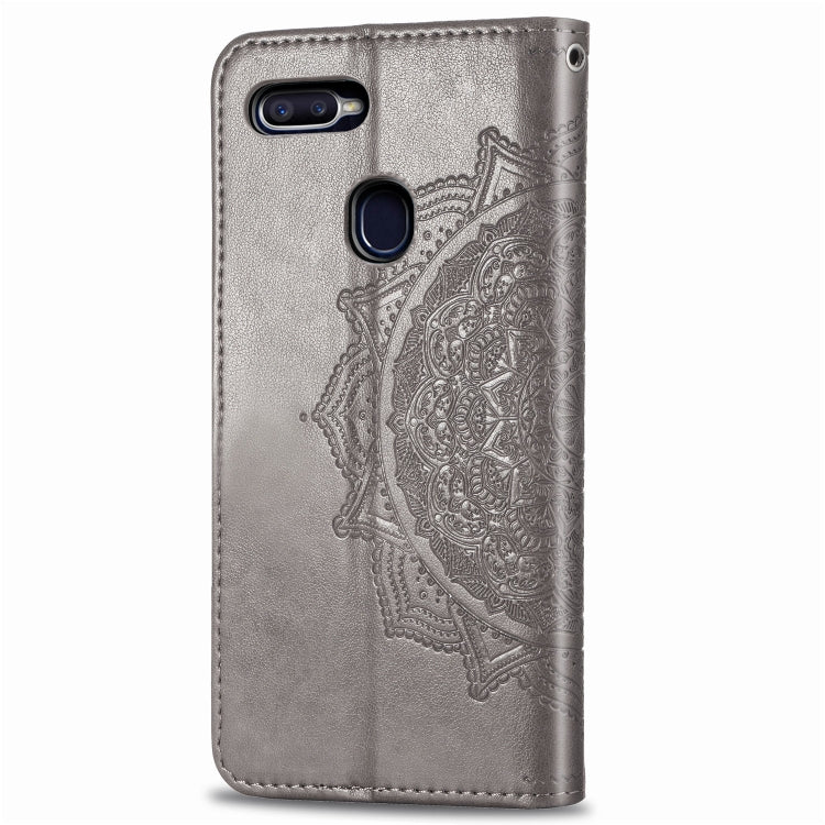 For OPPO F9 Embossed Mandala Pattern PC + TPU Horizontal Flip Leather Case with Holder & Card Slots