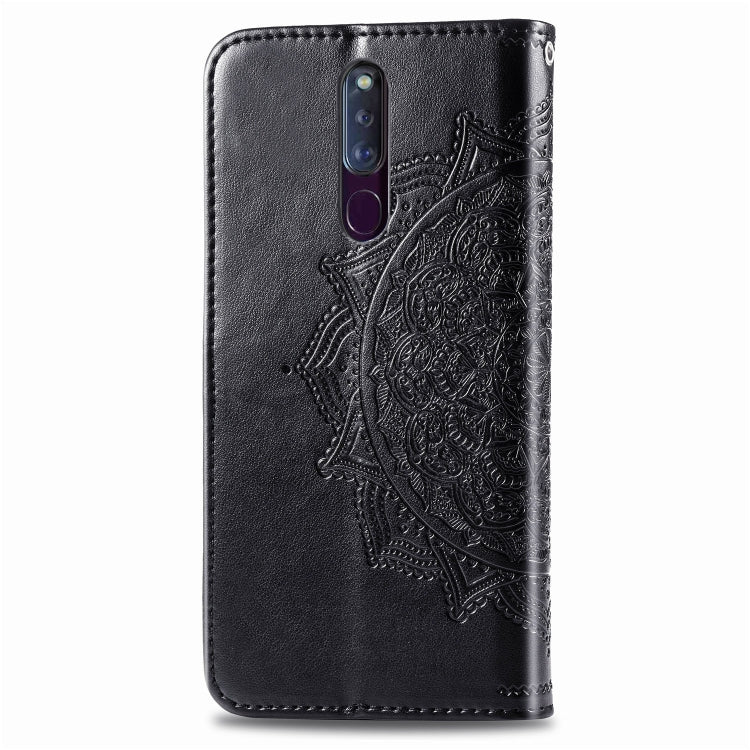 For OPPO F11 Pro Embossed Mandala Pattern PC + TPU Horizontal Flip Leather Case with Holder & Card Slots