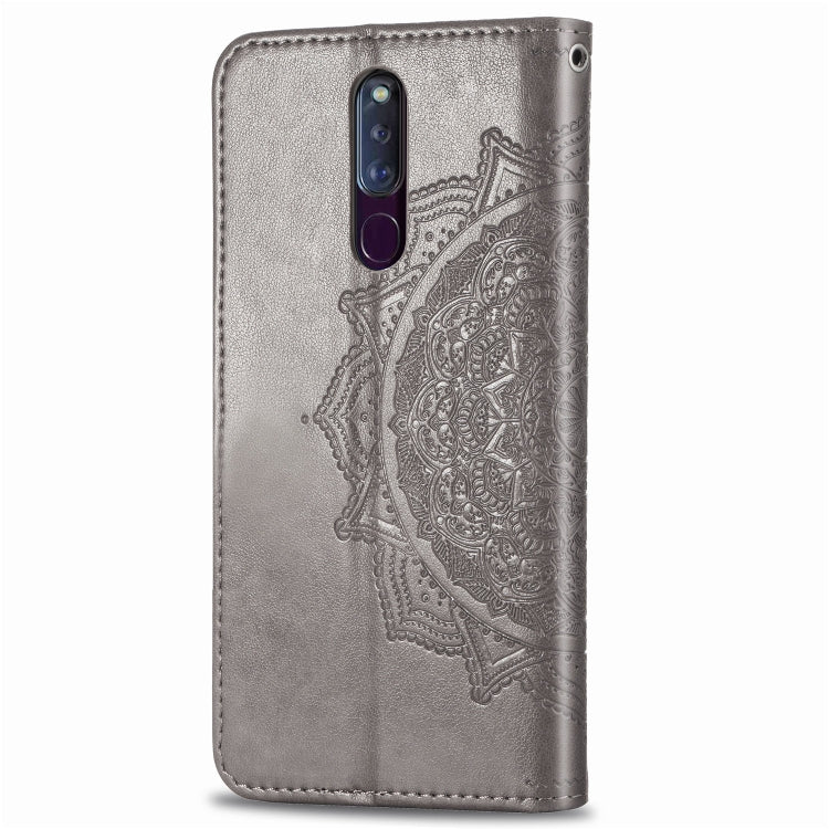 For OPPO F11 Pro Embossed Mandala Pattern PC + TPU Horizontal Flip Leather Case with Holder & Card Slots