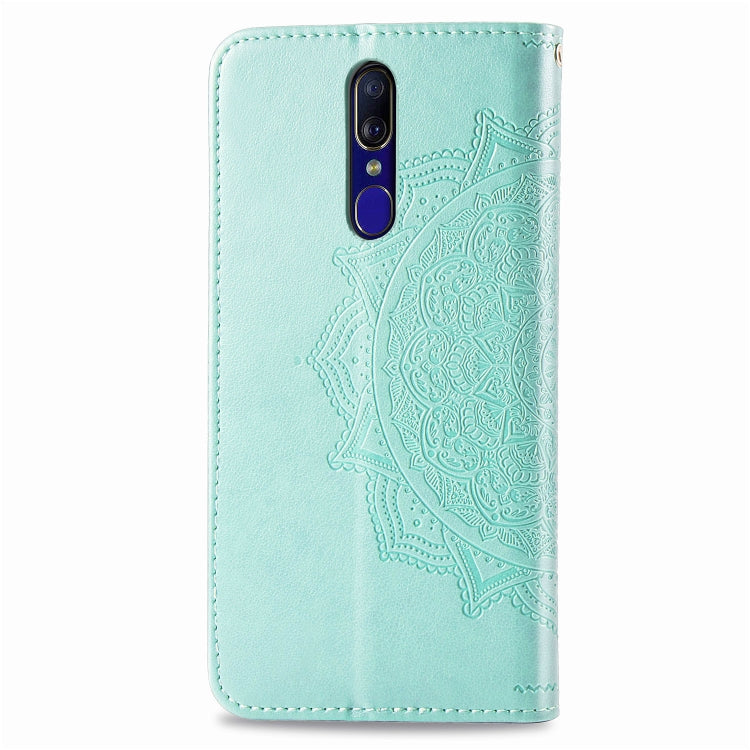 For OPPO F11 Embossed Mandala Pattern PC + TPU Horizontal Flip Leather Case with Holder & Card Slots