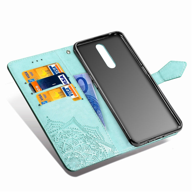 For OPPO F11 Embossed Mandala Pattern PC + TPU Horizontal Flip Leather Case with Holder & Card Slots