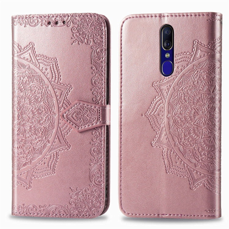 For OPPO F11 Embossed Mandala Pattern PC + TPU Horizontal Flip Leather Case with Holder & Card Slots