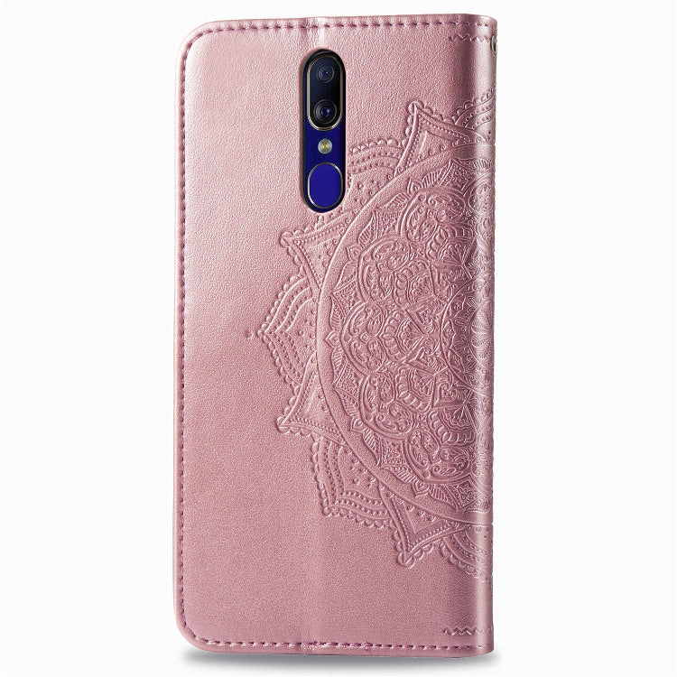 For OPPO F11 Embossed Mandala Pattern PC + TPU Horizontal Flip Leather Case with Holder & Card Slots