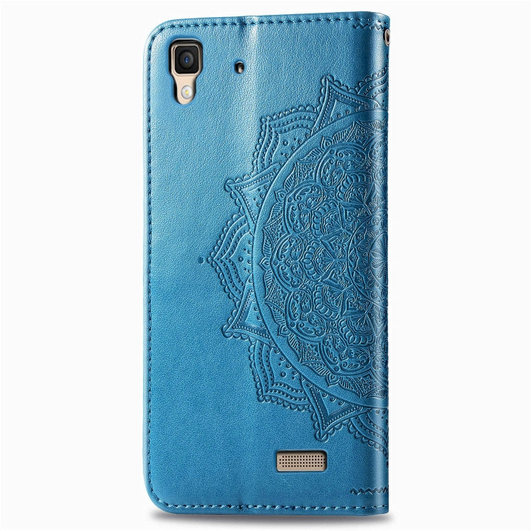 For OPPO R7 Embossed Mandala Pattern PC + TPU Horizontal Flip Leather Case with Holder & Card Slots