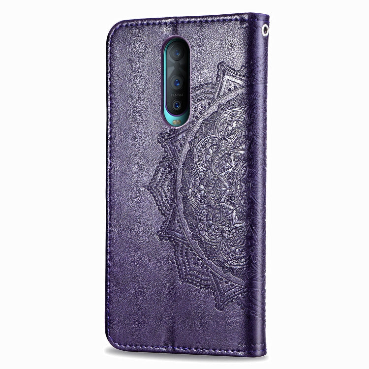 For OPPO R17 Pro Embossed Mandala Pattern PC + TPU Horizontal Flip Leather Case with Holder & Card Slots