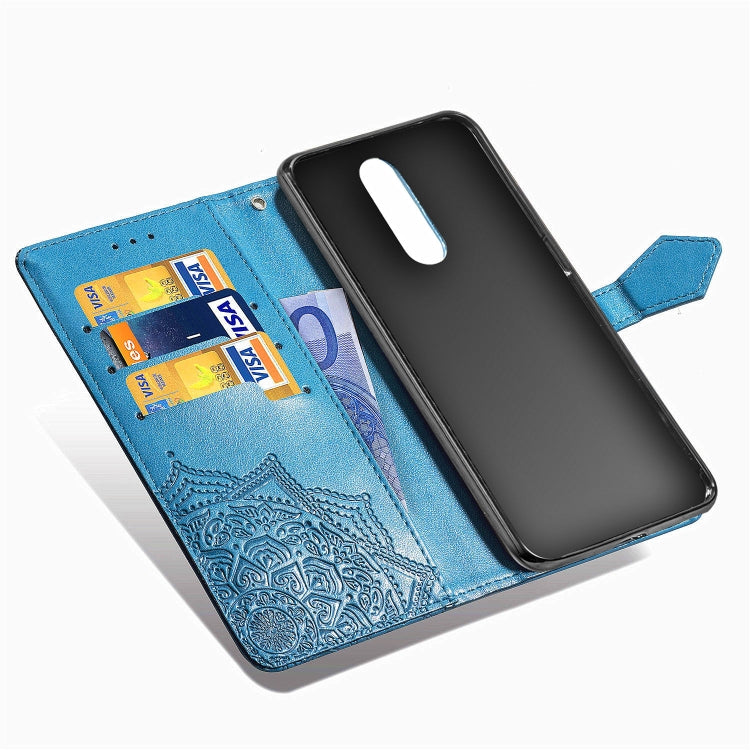 For OPPO R17 Pro Embossed Mandala Pattern PC + TPU Horizontal Flip Leather Case with Holder & Card Slots
