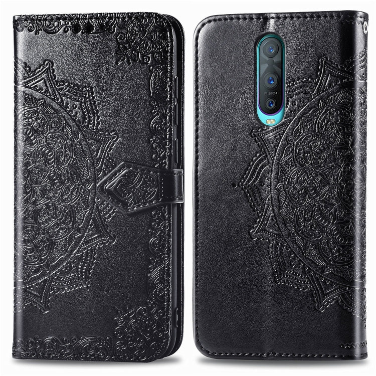 For OPPO R17 Pro Embossed Mandala Pattern PC + TPU Horizontal Flip Leather Case with Holder & Card Slots