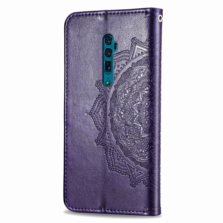For OPPO Reno 10X Zoom Embossed Mandala Pattern PC + TPU Horizontal Flip Leather Case with Holder & Card Slots
