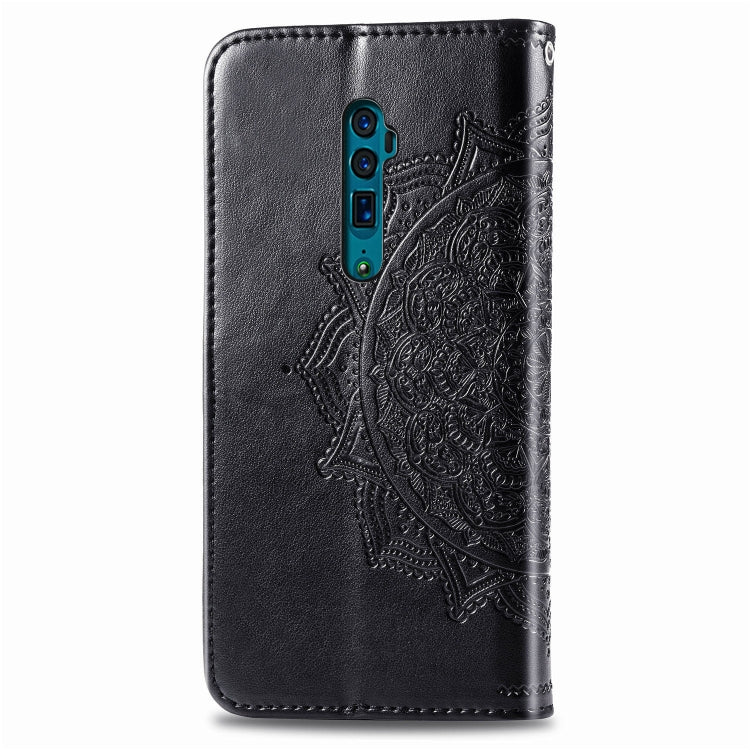 For OPPO Reno 10X Zoom Embossed Mandala Pattern PC + TPU Horizontal Flip Leather Case with Holder & Card Slots
