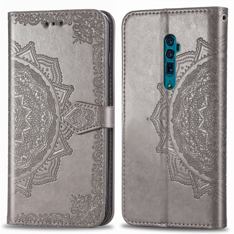 For OPPO Reno 10X Zoom Embossed Mandala Pattern PC + TPU Horizontal Flip Leather Case with Holder & Card Slots