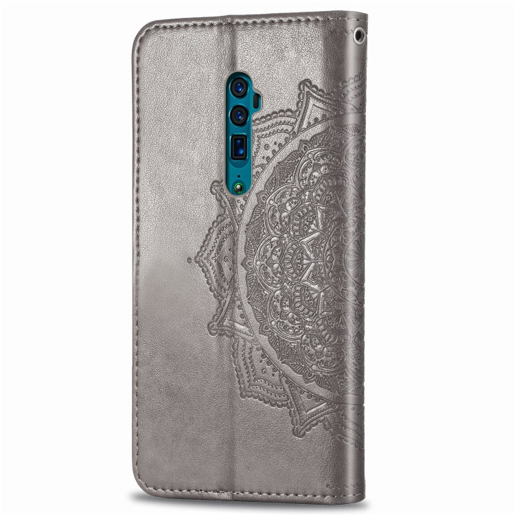 For OPPO Reno 10X Zoom Embossed Mandala Pattern PC + TPU Horizontal Flip Leather Case with Holder & Card Slots